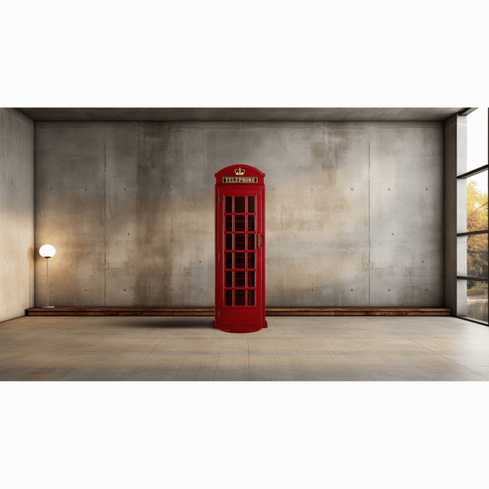 RAM Game Room Old English Telephone Booth Floor Cue Rack in Black - Image 3