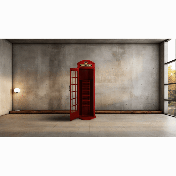 RAM Game Room Old English Telephone Booth Floor Cue Rack in Black - Image 4