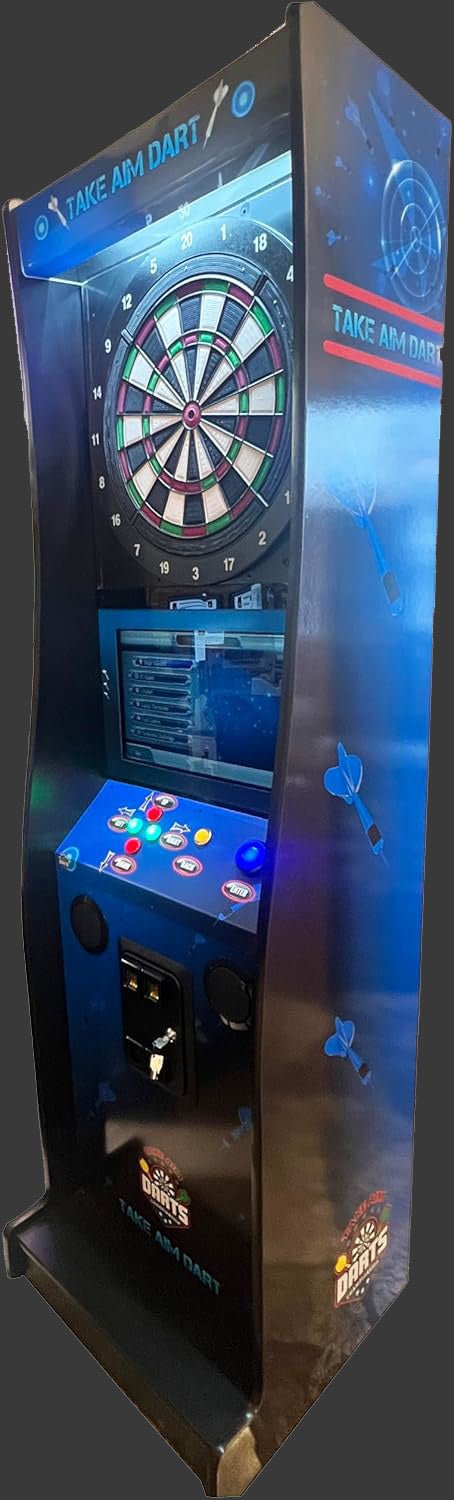 blue_f6225b21-6039-41bf-94db-9bff0b3f7235 Dart Machine-Take Aim Electronic Coin Operated Dart Board With On Line Play Option-Brand New For Home And Business - Image 1