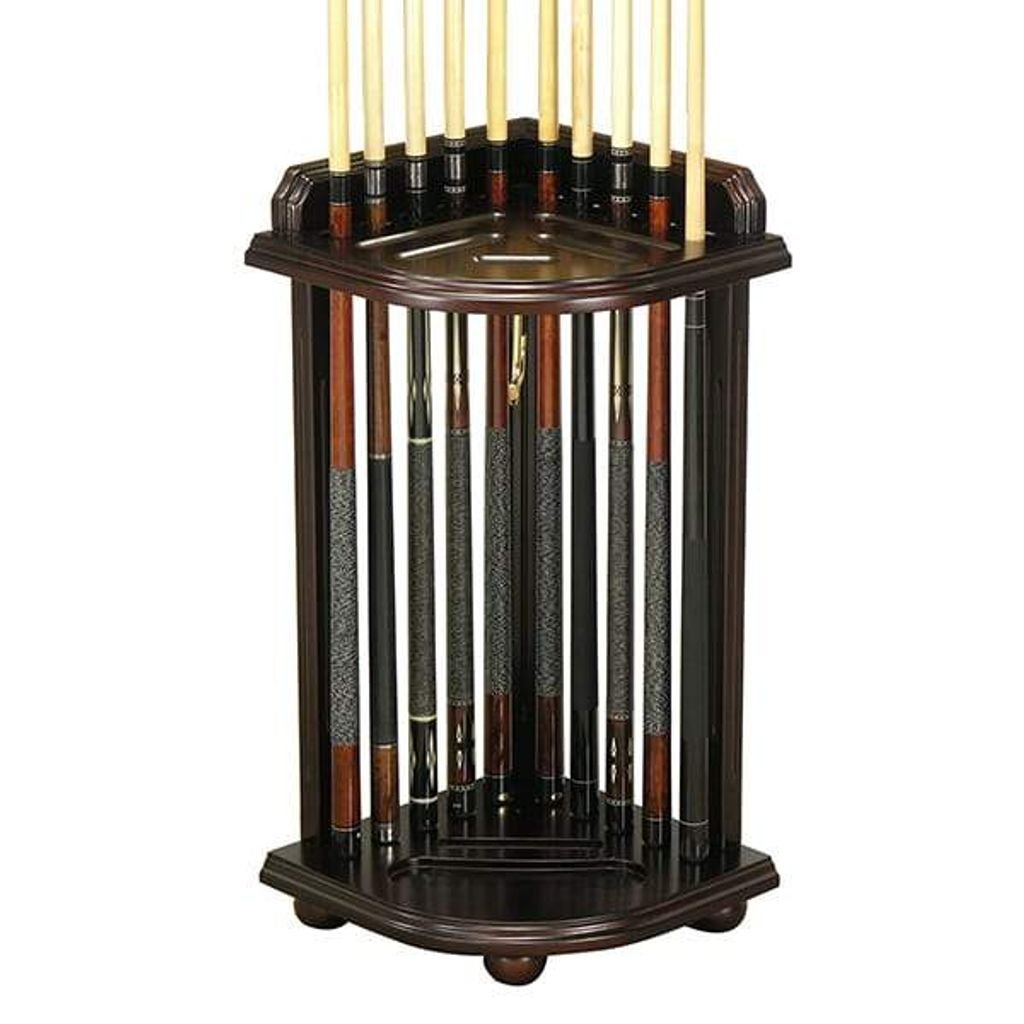 corner-cue-stand-traditional-mahogany Corner Cue Stand - Image 1