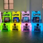 Small Plastic Wood Coin-Operated Kids Motorcycle Arcade Game Machine Plastic Material for English Speaking Children