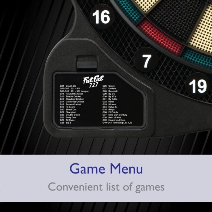 Fat Cat 727 Electronic Dartboard, 13.5" Compact Target - Image 8