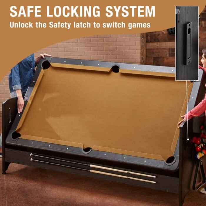 Fat Cat Original 3-in-1 Tan 7' Pockey™ Multi-Game Table - Image 6