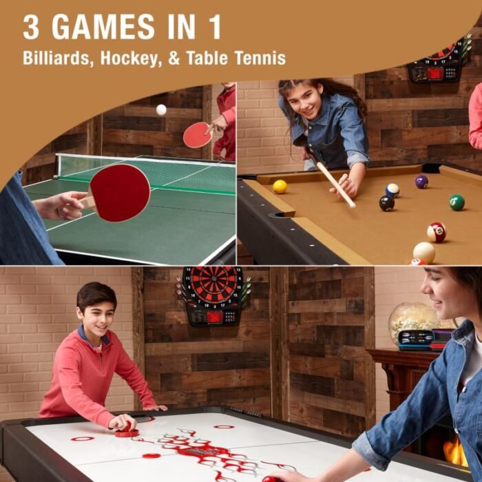 Fat Cat Original 3-in-1 Tan 7' Pockey™ Multi-Game Table - Image 5
