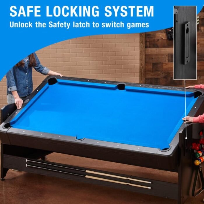 Fat Cats Billiards |  3-in-1 Blue 7' Pockey™ Multi-Game Table - Image 6