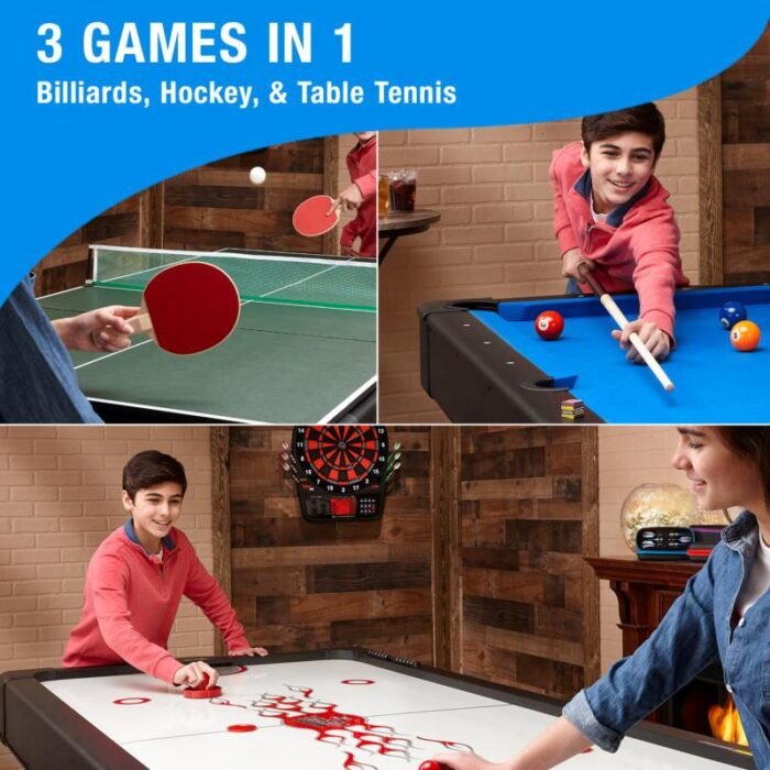 Fat Cats Billiards |  3-in-1 Blue 7' Pockey™ Multi-Game Table - Image 5