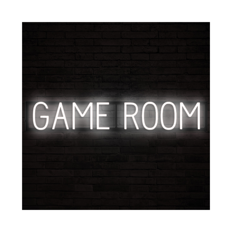 game room led neon sign white 1