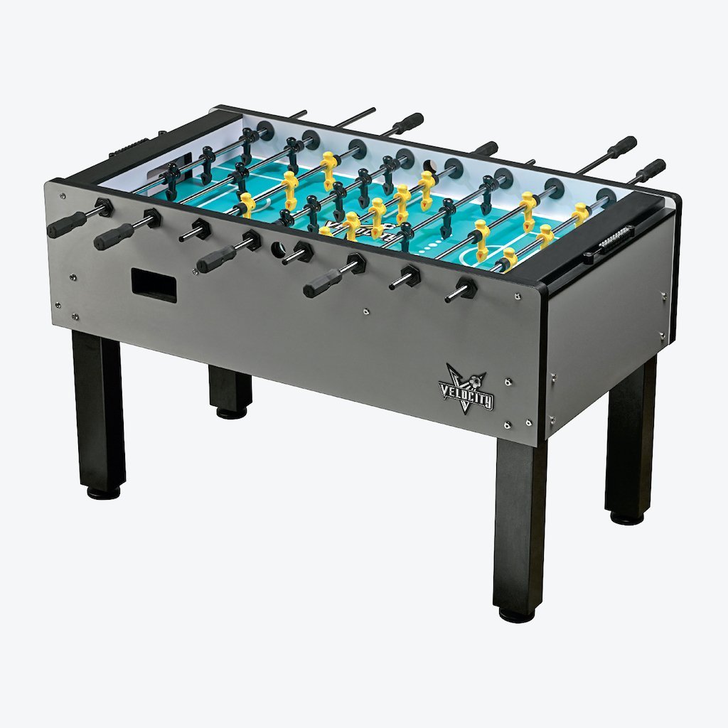 hj-scott-velocity-foosball-table-silver-vf5000-1-goalie Velocity 3-Goalie Foosball Table - Image 1