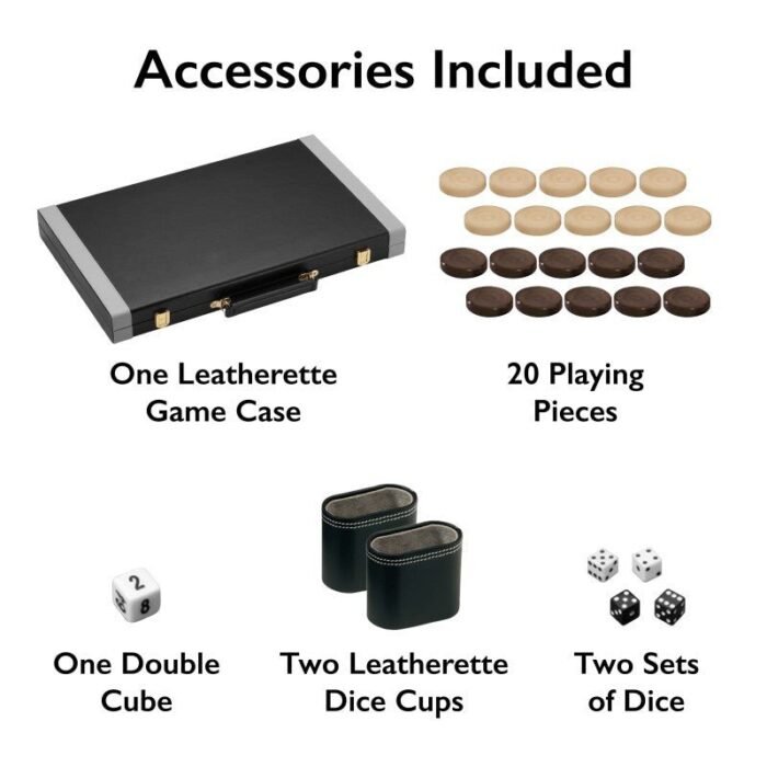 Mainstreet Classics Pennsylvania Ave 18" Backgammon Portable Set - Image 2