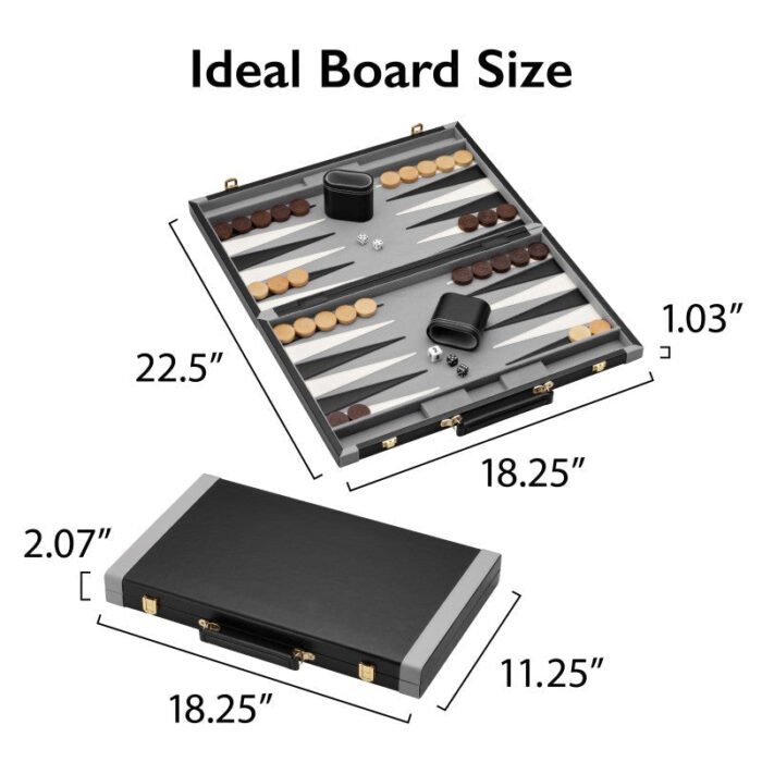 Mainstreet Classics Pennsylvania Ave 18" Backgammon Portable Set - Image 4
