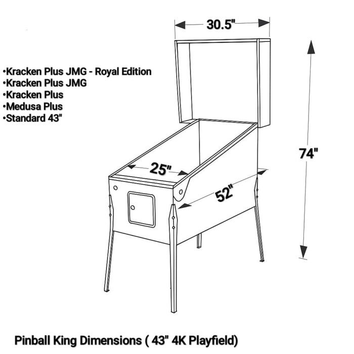 Pinball King | Medusa Plus | 43-inch 4K Playfield | Virtual Pinball Machine | Stainless Steel Rails - Image 10