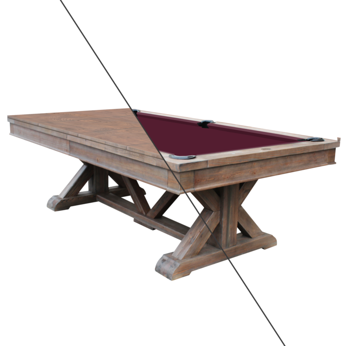 Playcraft Brazos River 8' Slate Pool Table - Leather Drop Pockets - Image 17