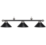 RAM Game Room | 54" | Metal Cone Shades | Suspension Chains | 3-Light Billiard Fixture