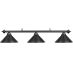 RAM Game Room | 54" | Metal Cone Shades | Suspension Chains | 3-Light Billiard Fixture - Image 3