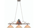 RAM Game Room | 56"- Billiard Balls in Rack | Amber Glass Shades | 3-Shade Light Fixture - Image 2