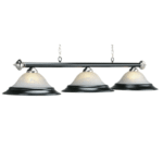 RAM Game Room | 60" | Alabaster Glass Shades | Metal Bar | 3-Light Billiard Fixture - Image 3