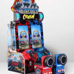 UNIS | BigFoot Crush | 2-Player | Dual 32-inch HD Screens | Steering Wheels | Racing Arcade Game