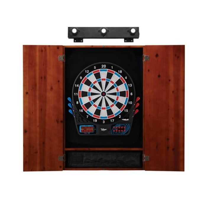 Viper | 777 Electronic Dartboard | Metropolitan Cinnamon Cabinet | Padded Dart Mat | The Bull Starts Here | Shadow Buster Dartboard Lights & Laser Throw Line Marker - Image 4
