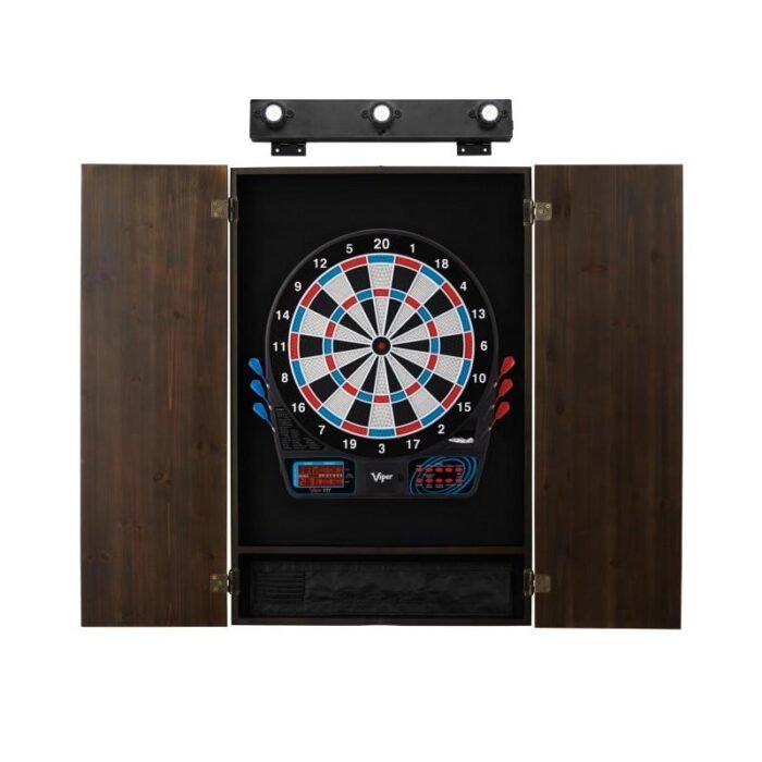 Viper | 777 Electronic Dartboard | Metropolitan Espresso Cabinet | Padded Dart Mat | The Bull Starts Here | Shadow Buster Dartboard Lights & Laser Throw Line Marker - Image 4