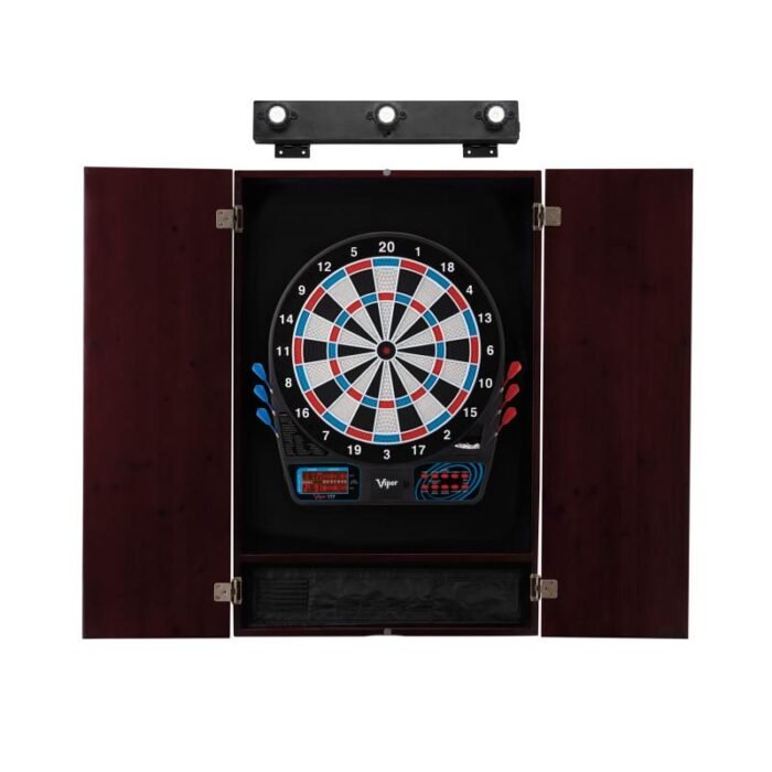 Viper | 777 Electronic Dartboard | Metropolitan Mahogany Cabinet | Laser Throw Line Marker | Padded Dart MAt & Shadow | The Bull Starts Here | Shadow Buster Dartboard Lights - Image 4