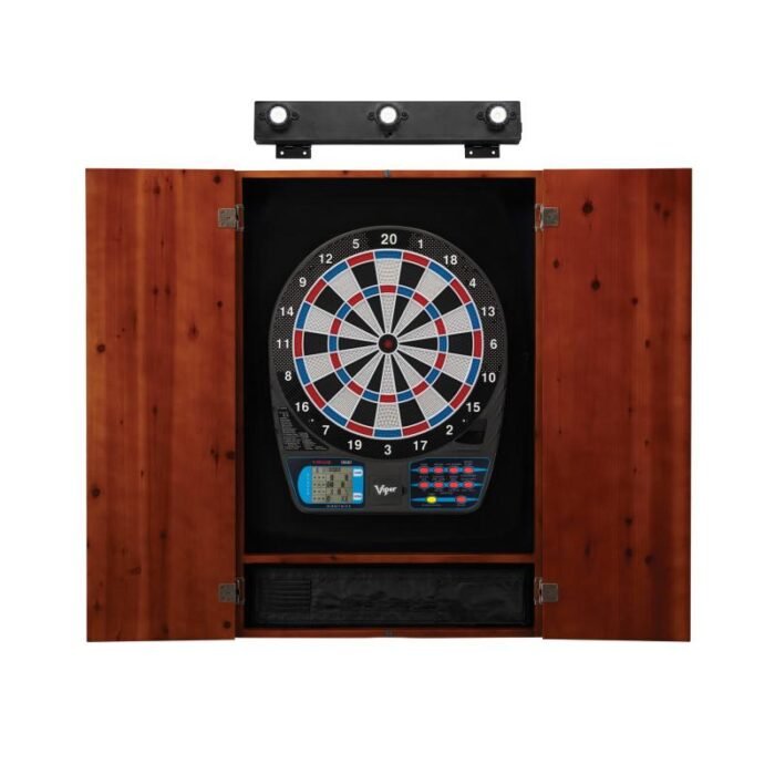 Viper | 787 Electronic Dartboard | Metropolitan Cinnamon Cabinet | Padded Dart Mat | The Bull Starts Here | Shadow Buster Dartboard Lights & Laser Throw Line Marker - Image 4