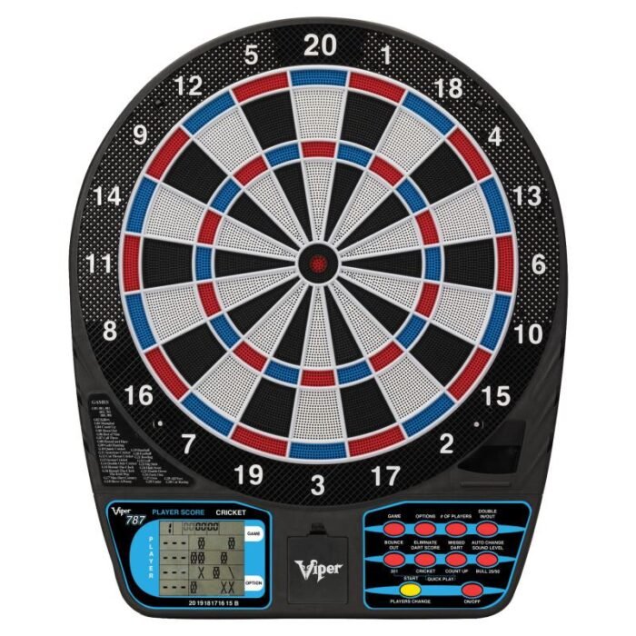 Viper | 787 Electronic Dartboard | Metropolitan Cinnamon Cabinet | Padded Dart Mat | The Bull Starts Here | Shadow Buster Dartboard Lights & Laser Throw Line Marker - Image 8