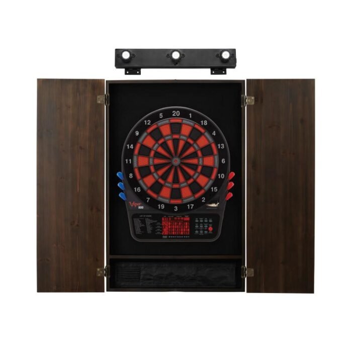 Viper | 800 Electronic Dartboard | Metropolitan Espresso Cabinet | Padded Dart Mat | The Bull Starts Here | Shadow Buster Dartboard Lights & Laser Throw Line Marker - Image 4