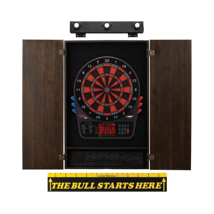 Viper | 800 Electronic Dartboard | Metropolitan Espresso Cabinet | Padded Dart Mat | The Bull Starts Here | Shadow Buster Dartboard Lights & Laser Throw Line Marker - Image 3