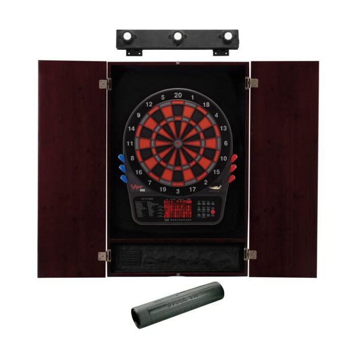 Viper | 800 Electronic Dartboard | Metropolitan Mahogany Cabinet | Laser Throw Line Marker | Padded Dart MAt | The Bull Starts Here | Shadow Buster Dartboard Lights - Image 2