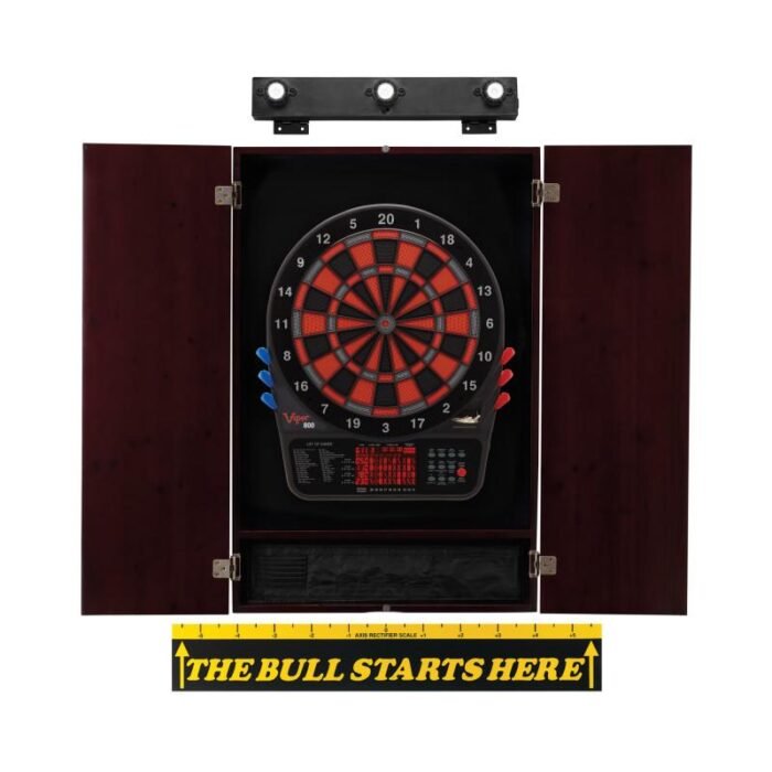 Viper | 800 Electronic Dartboard | Metropolitan Mahogany Cabinet | Laser Throw Line Marker | Padded Dart MAt | The Bull Starts Here | Shadow Buster Dartboard Lights - Image 3