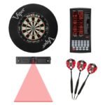 Viper | Dead-On Bristle Dartboard | ProScore | Black Mariah Steel Tip Darts | Dart Laser Line, and Wall Defender