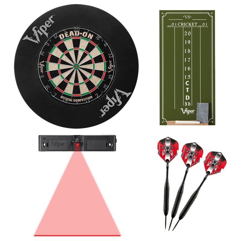 viper-dead-on-bristle-dartboard-small-cricket-chalk-scoreboard-black-mariah-steel-tip-darts-22-grams-dart-laser-line-and-wall-defender-1312114 Viper | Dead-On Bristle Dartboard | Small Cricket Chalk Scoreboard | Black Mariah Steel Tip Darts 22 Grams | Dart Laser Line, and Wall Defender - Image 1