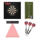 Viper | Dead-On Bristle Dartboard | Small Cricket Chalk Scoreboard | Black Mariah Steel Tip Darts 22 Grams | Dart Laser Line, and Wall Defender - Image 2