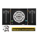 Viper | Hideaway Cabinet with Coiled Paper Dartboard | The Bull Starts Here | Throw Line Marker | Steel Tip Dart Accessories Kit