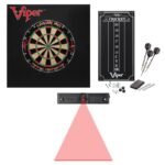 Viper | League Pro Sisal Dartboard Starter Kit | Dart Laser Line, and Wall Defender II
