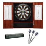 Viper | Metropolitan Cinnamon Steel Tip Dartboard Cabinet | Razorback Sisal Dartboard | Underground Raven Steel Tip Darts 25 Grams, | Vinyl Dart Mat