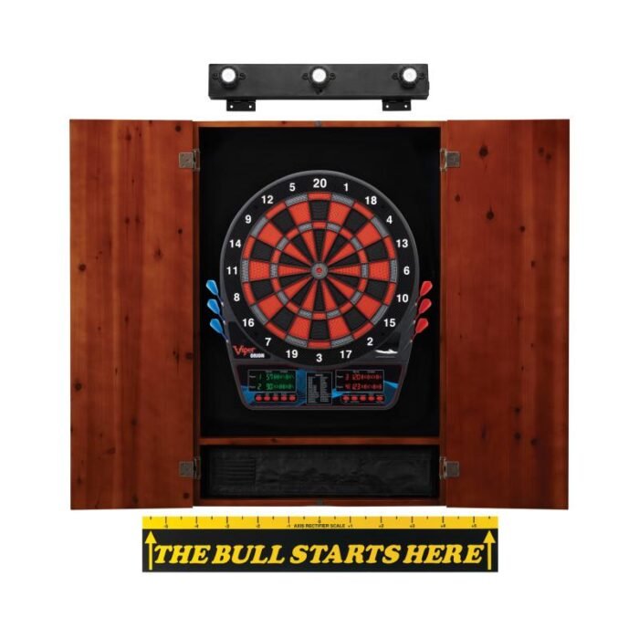Viper | Orion Electronic Dartboard | Metropolitan Cinnamon Cabinet | Padded Dart Mat | The Bull Starts Here | Shadow Buster Dartboard Lights & Laser Throw Line Marker - Image 3