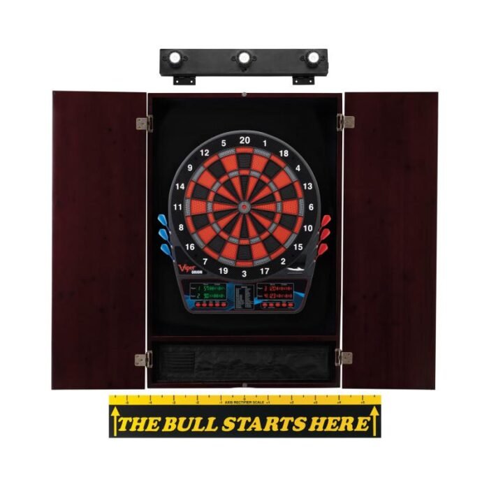 Viper | Orion Electronic Dartboard | Metropolitan Mahogany Cabinet | Laser Throw Line Marker | Padded Dart MAt | The Bull Starts Here | Shadow Buster Dartboard Lights - Image 3