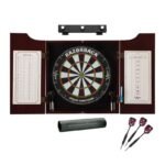 Viper Razorback Sisal Dartboard, Hudson Cabinet, Dart Mat, Black Mariah Steel Tip Darts & Shadow Buster Dartboard Light Bundle