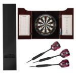 Viper |  Razorback Sisal Dartboard | Hudson Mahogany Cabinet | Padded Mat & Black Mariah Steel Tip Darts
