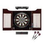 Viper | Razorback Sisal Dartboard | Hudson Mahogany Cabinet | Shadow Buster Dartboard Lights & Laser Throw Line