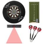 Viper | Razorback Sisal/Bristle Dartboard with 22 Gram Steel Tip Darts | Laser Dart Throwline | Round Wall Defender & Small Chalk Scoreboard