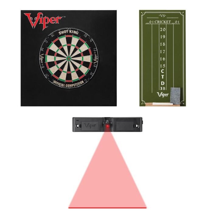 Viper | Shot King Bristle Dartboard | Small Cricket Chalk Scoreboard | Dart Laser Line, and Wall Defender - Image 2