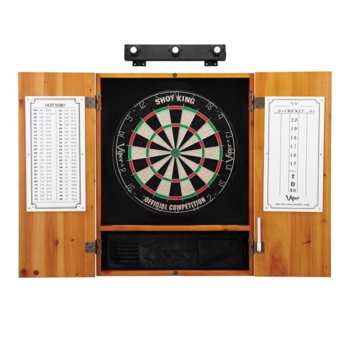 Viper | Shot King Sisal Dartboard | Metropolitan Cinnamon Cabinet | Padded Dart Mat | The Bull Starts Here | Shadow Buster Dartboard Lights & Laser Throw Line Marker - Image 3