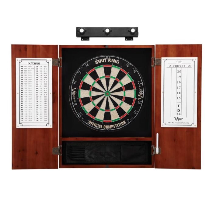 Viper | Shot King Sisal Dartboard | Metropolitan Cinnamon Cabinet | Padded Dart Mat | The Bull Starts Here | Shadow Buster Dartboard Lights & Laser Throw Line Marker - Image 4