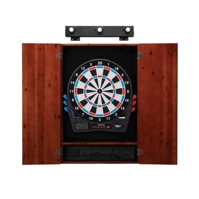 Viper | Showdown Electronic Dartboard | Metropolitan Cinnamon Cabinet | Padded Dart Mat | The Bull Starts Here | Shadow Buster Dartboard Lights & Laser Throw Line Marker - Image 4
