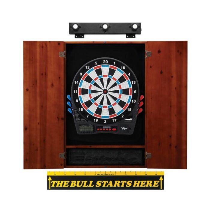 Viper | Showdown Electronic Dartboard | Metropolitan Cinnamon Cabinet | Padded Dart Mat | The Bull Starts Here | Shadow Buster Dartboard Lights & Laser Throw Line Marker - Image 3
