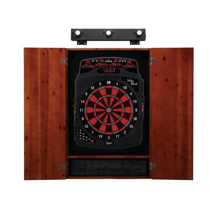 Viper | Solar Blast Electronic Dartboard | Metropolitan Cinnamon Cabinet | Padded Dart Mat | The Bull Starts Here | Shadow Buster Dartboard Lights & Laser Throw Line Marker - Image 4