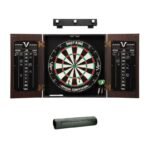 Viper | Stadium Cabinet with Shot King Sisal Dartboard | Shadow Buster Dartboard Lights | Padded Dart Mat |The Bull Starts Here | Throw Line Marker | Steel Tip Dart Accessories Kit