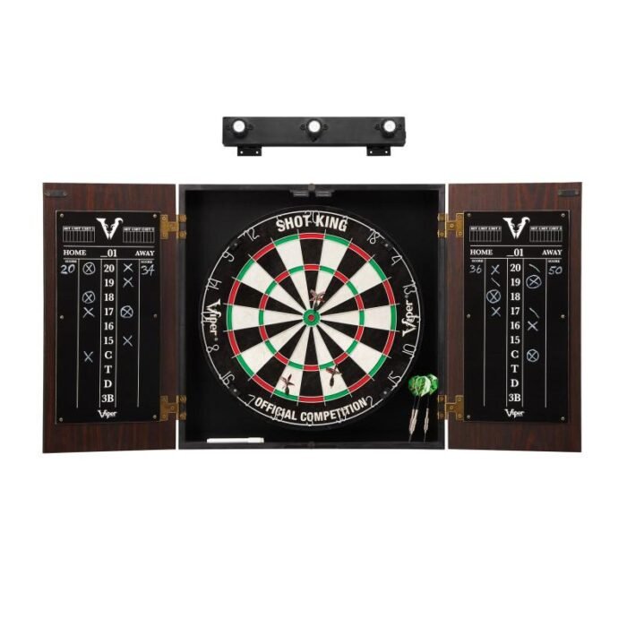 Viper | Stadium Dartboard Cabinet Bundles | Shot King Sisal Dartboard | Shadow Buster Cabinet Light | The Bull Starts Here | Throw Line Marker | Starter Darts - Image 2